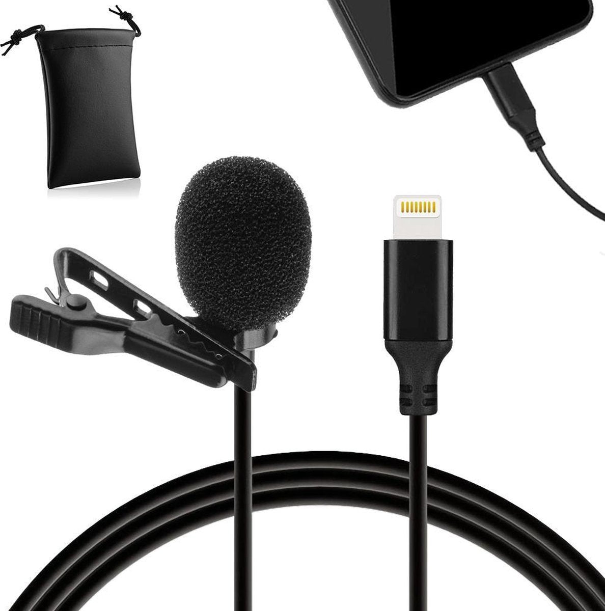 MOJOGEAR Speldmicrofoon met Apple Lightning-aansluiting voor iPhone en iPad
