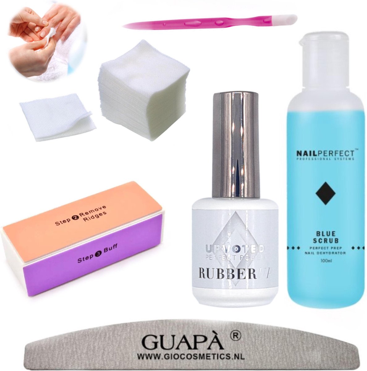 GUAPÀ® Nagelverharder Set voor het opvullen en verstevigen van je nagels 15 ml | Rubber Up Charlie