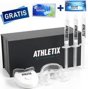 Premium Tandenblekers Tandenbleekset - Incl. Teeth Whitening Strips + Wipes - Wittere Tanden - Tanden Bleekset - Zonder Peroxide - Dierproefvrij & Vegan-Friendly - ATHLETIX
