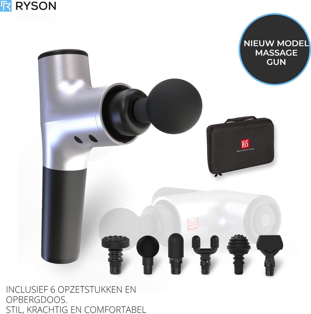 Ryson® PRIME - Professionele Massage Gun - Sport en relax massage - Klop en vibratie - Stil en comfortabel - CE gecertificeerd