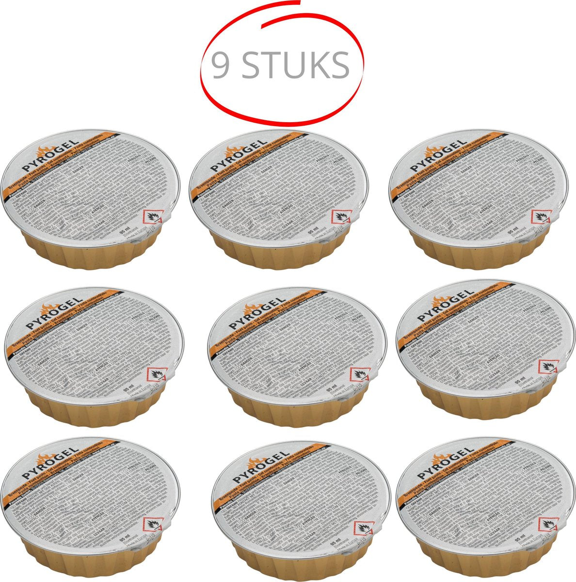 Pyrogel brandpasta voor fondue - set 9 Stuks