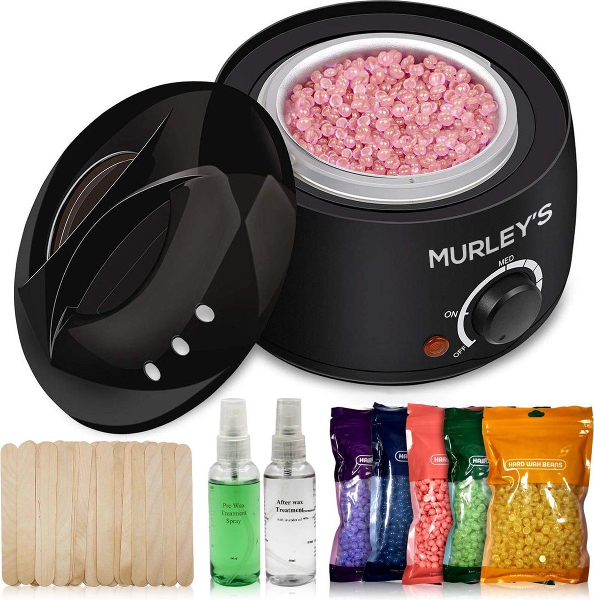 MURLEY'S Pro Wax Ontharen Set Incl. 500 gram Waxbonen