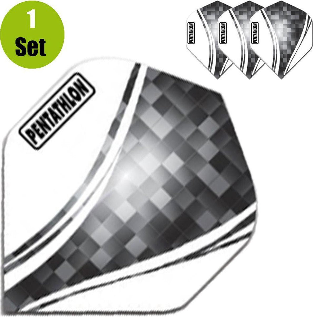 Pentathlon Vizion Swirl Dartflights - Zwart- ()