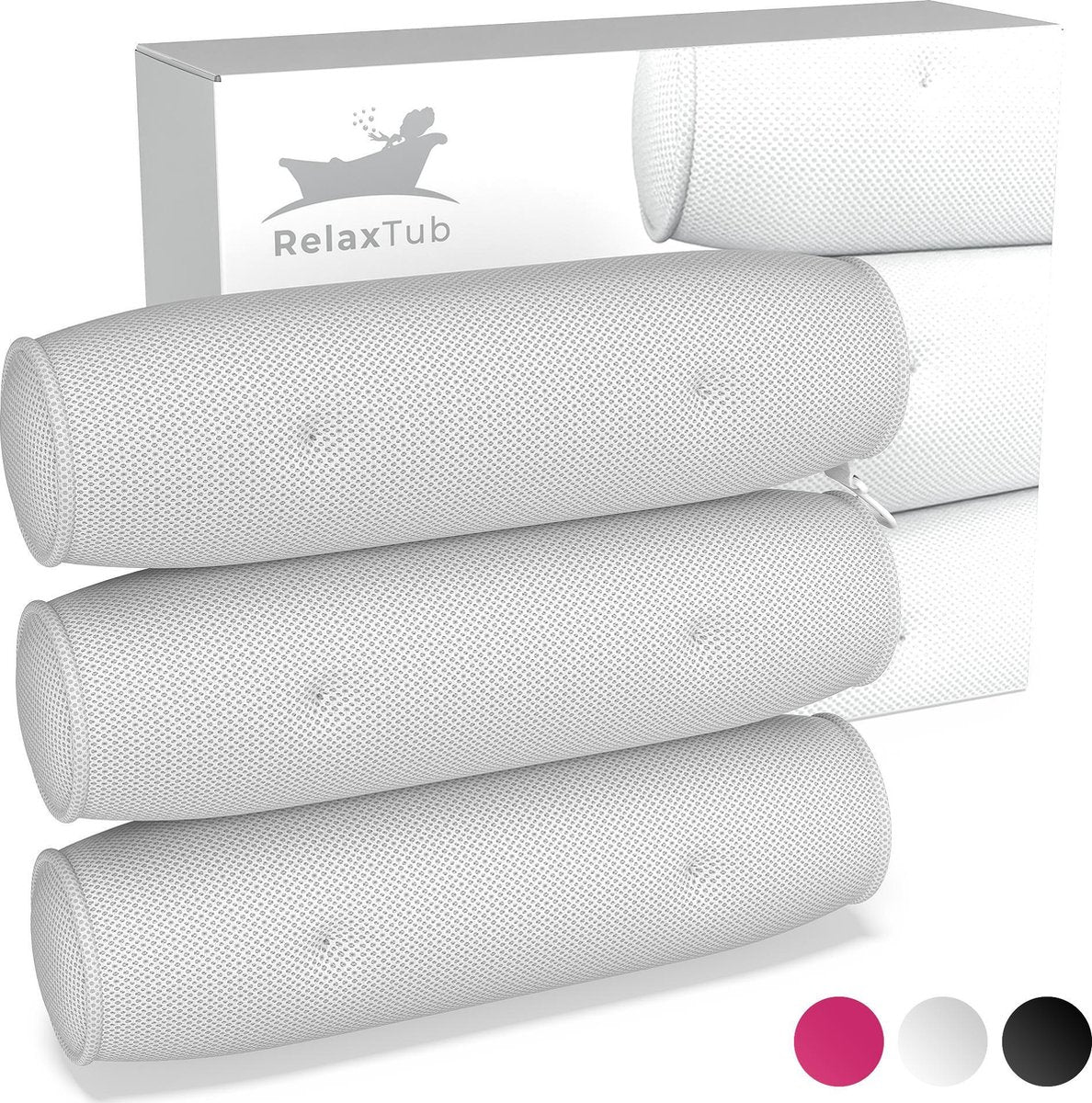 Badkussen van RelaxTub® - Nekkussen bad - 6 Sterke Zuignappen - Anti Slip - Badkussen voor in Bad - Waterdicht - Ondersteuning voor Hoofd
