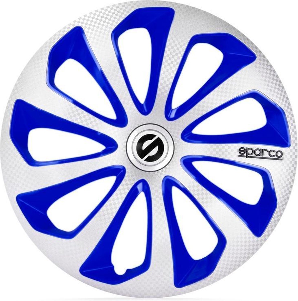 Satz Sparco Radzierblenden Sicilia 13-Zoll Silber/Blau/Karbon