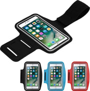Comfortabele Smartphone Hardloop Armband - Hardloopband - Sportband voor Iphone 6 / 6S / 7 en Samsung Galaxy S6 / S7 - licht blauw