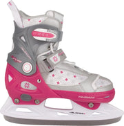 Nijdam Junior Kunstschaats - Verstelbaar - Semi-Softboot - Wit/Roze - Maat 33-36