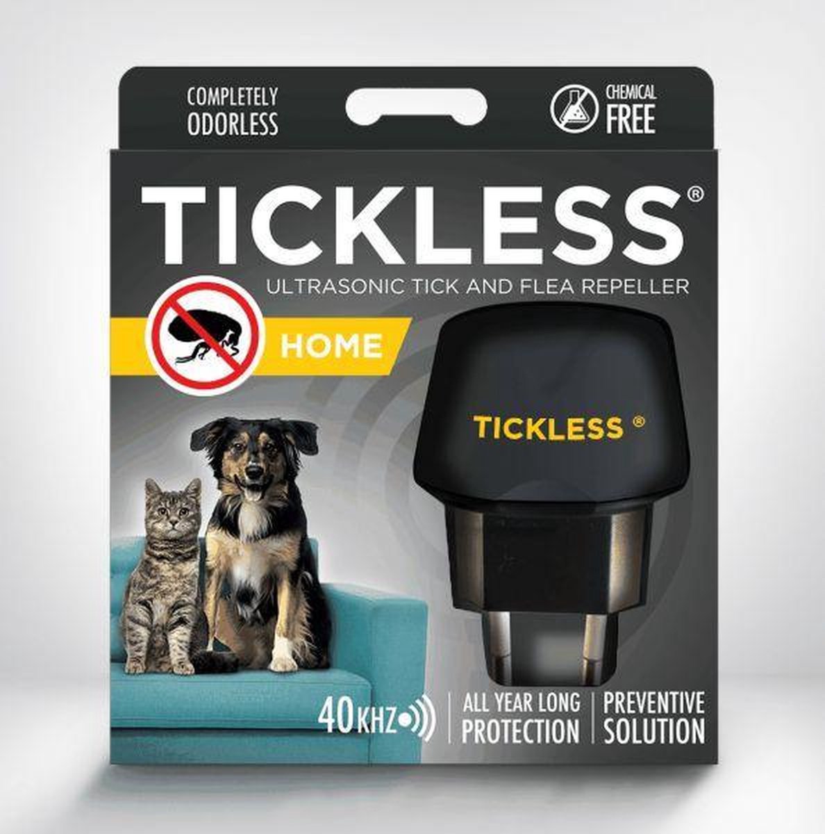 Tickless Teek en Vlo afweer - voor in huis - Zwart