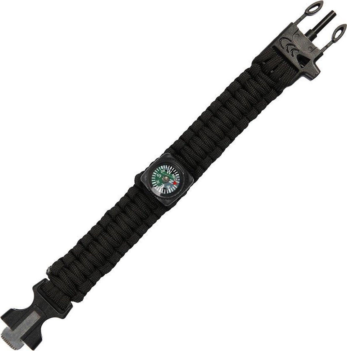 101inc Paracord survival kompas 9 inch zwart