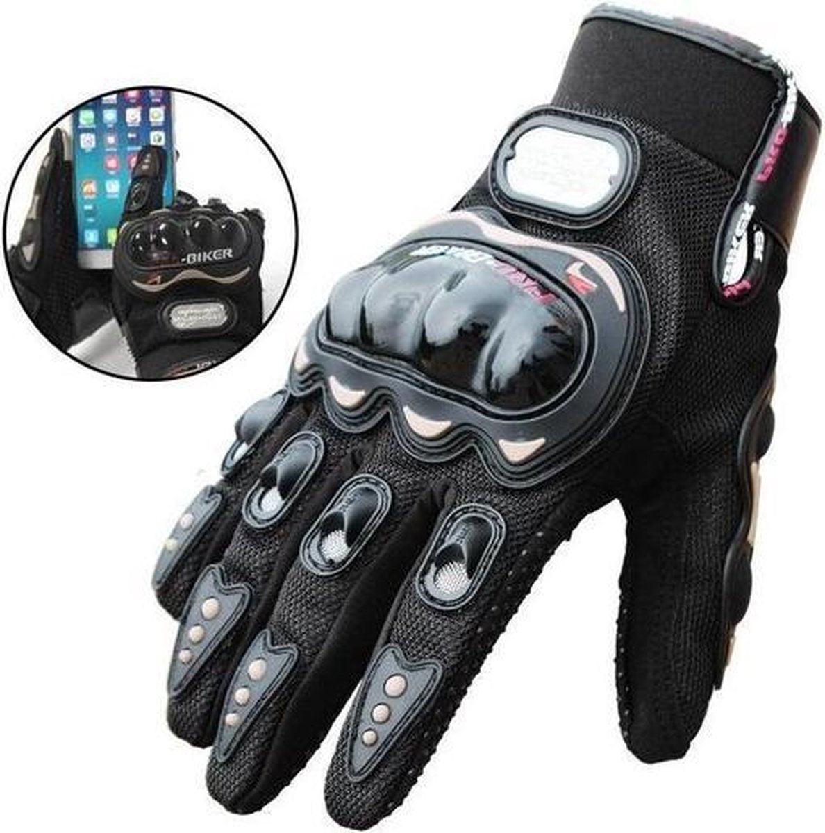 Motorhandschoenen - Zwart - Handschoenen Motor & Scooter - Maat L - Touchscreen - Bescherming