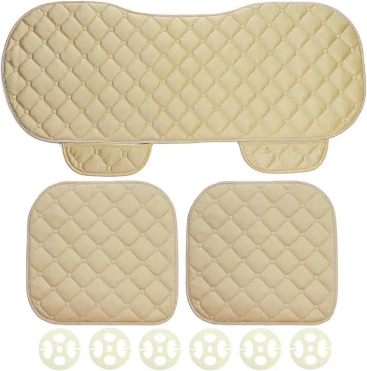Auto Zitkussen Hoezen 2 Voor + 1 Achter Beige