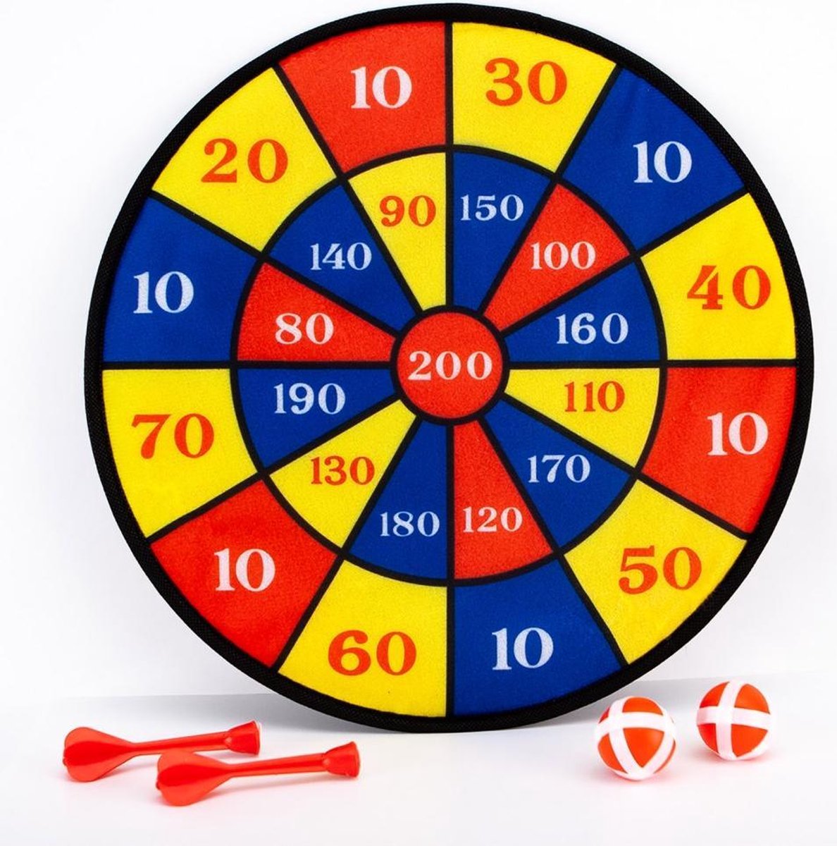 Dartbord klittenband  + 2 Darts en 2 Balletjes