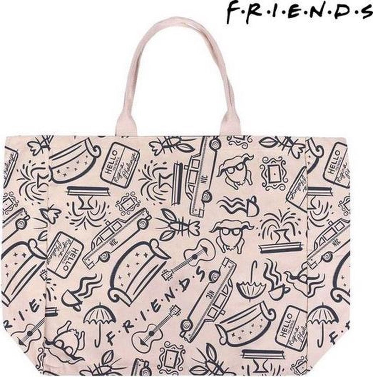 Handtas Friends Handvatten Beige