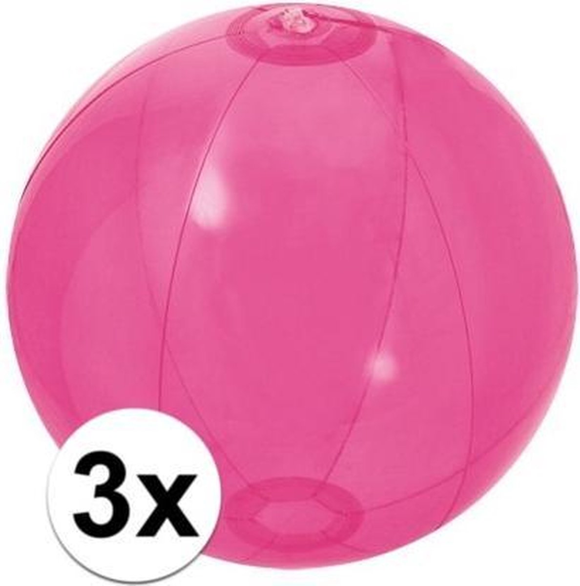 3x Opblaasbare strandbal fel roze 30 cm