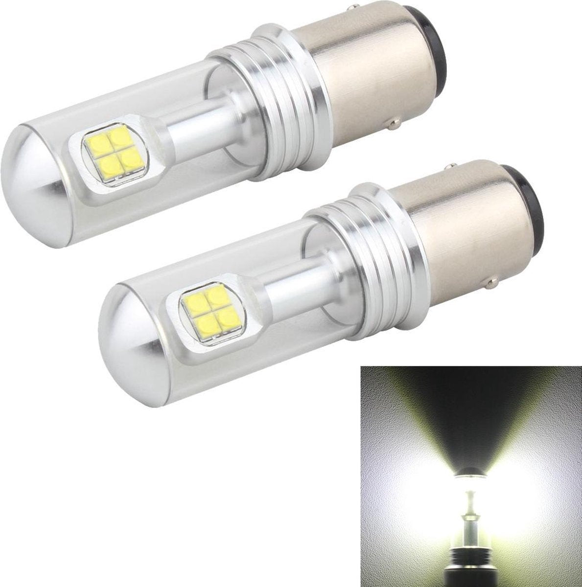 2 STUKS 1157 / BAY15D 40 W 800 LM 6000 K Auto Turn Light Backup Light Remlicht met 8 CREE Lampen