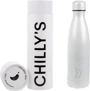 Chilly's Bottle - White Glitter - 500 ml