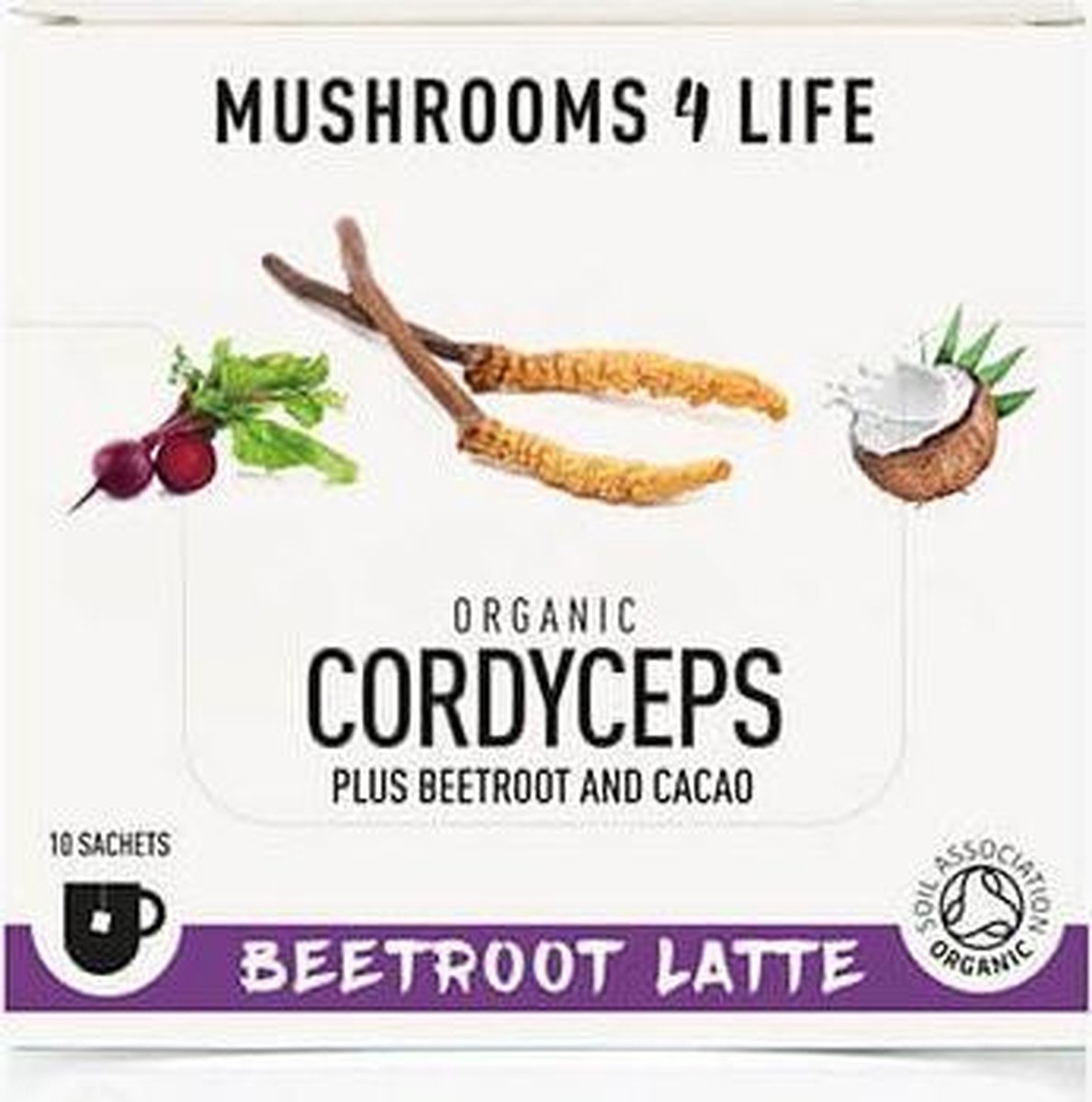 Mushrooms4Life - Cordyceps Bieten Latte - 10 zakjes