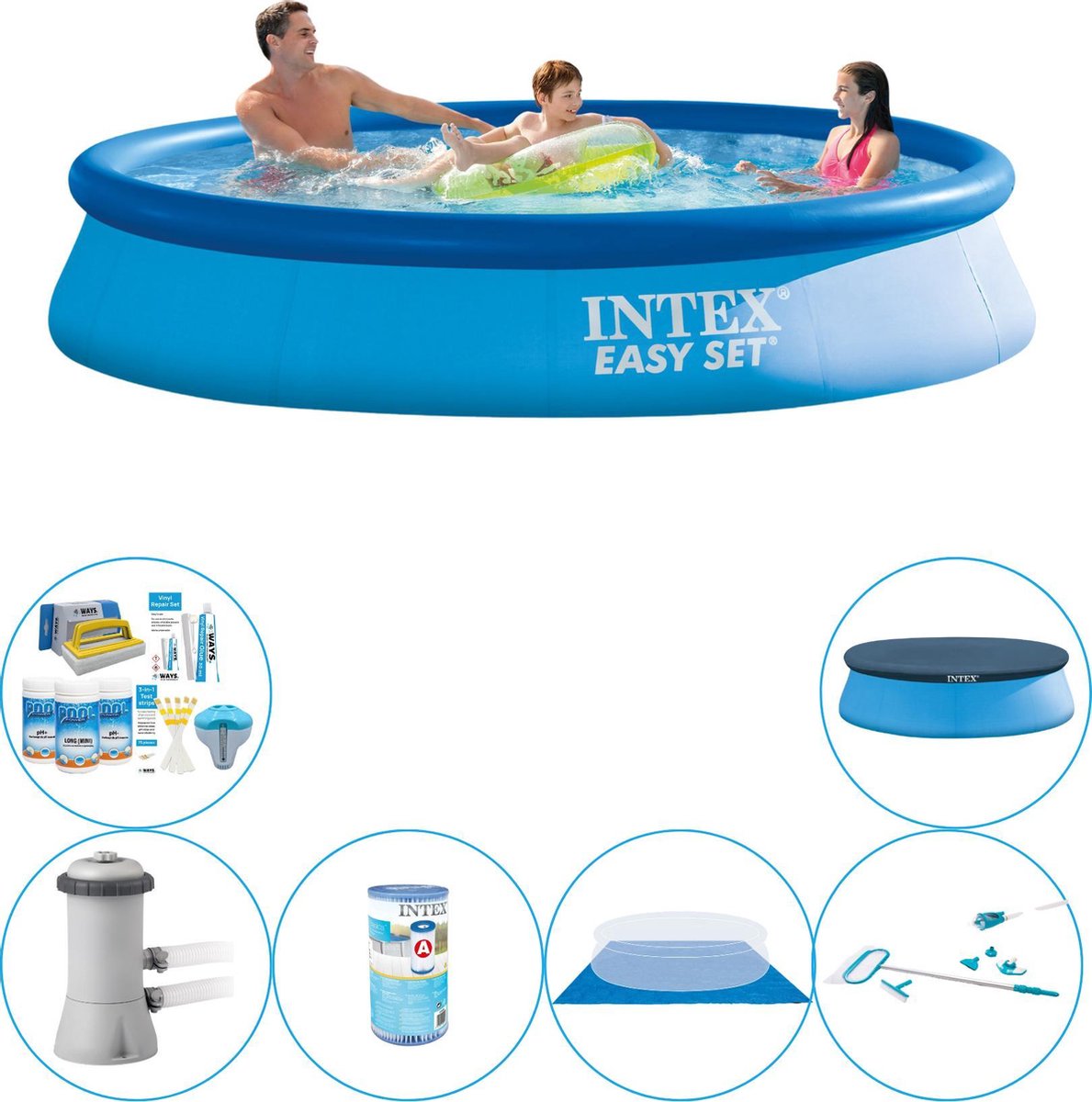 Zwembad Inclusief Accessoires - Intex Easy Set Rond 366x76 cm