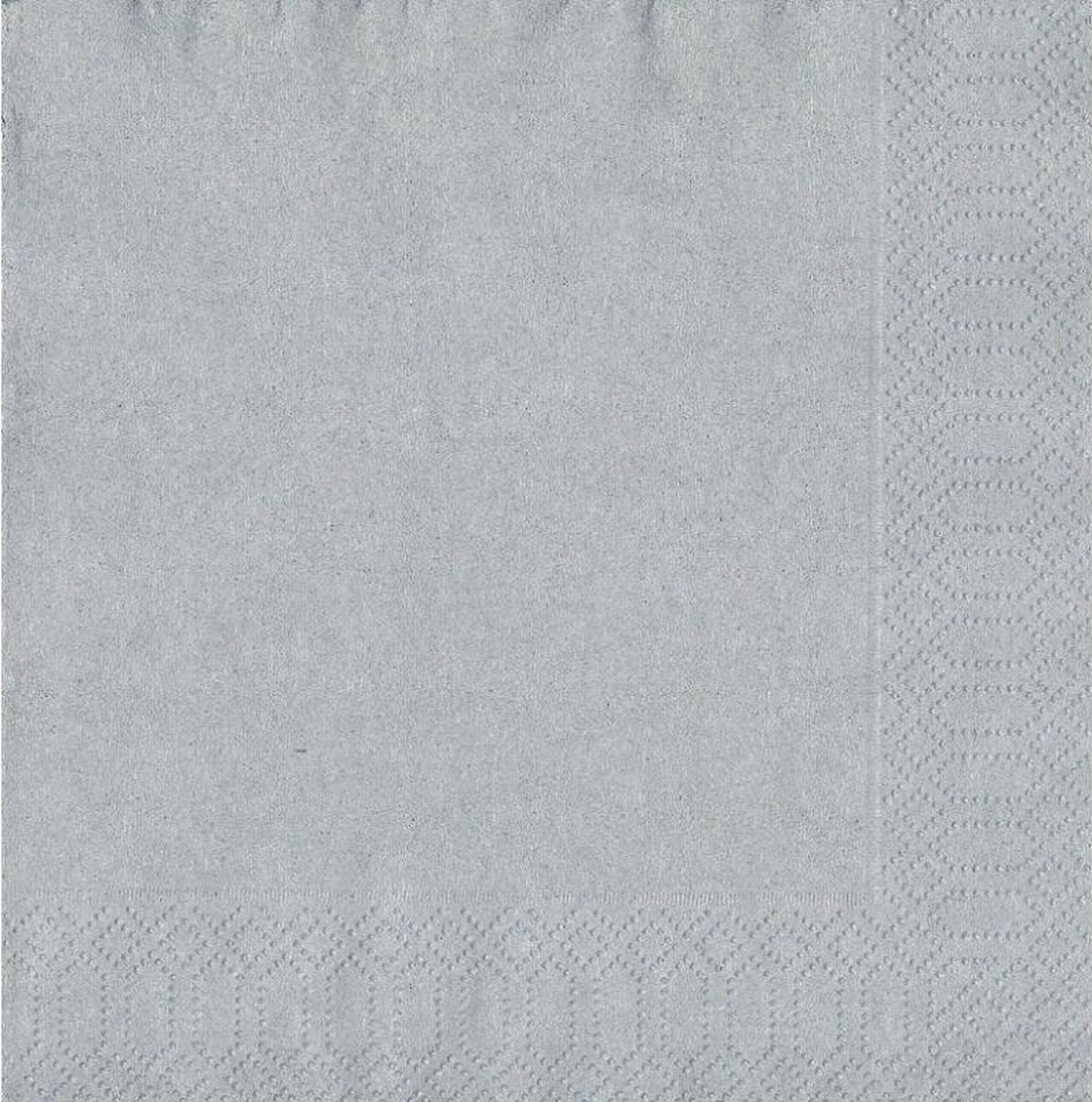 Duni Servetten 3-laags 33 X 33 Cm Papier Zilver 20 Stuks