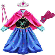 Frozen Anna - Jurk en set voor Meisjes - Prinsessen - Verkleedkleding - Kinderkostuum - 10-11 jaar - 140-146 - Carnaval