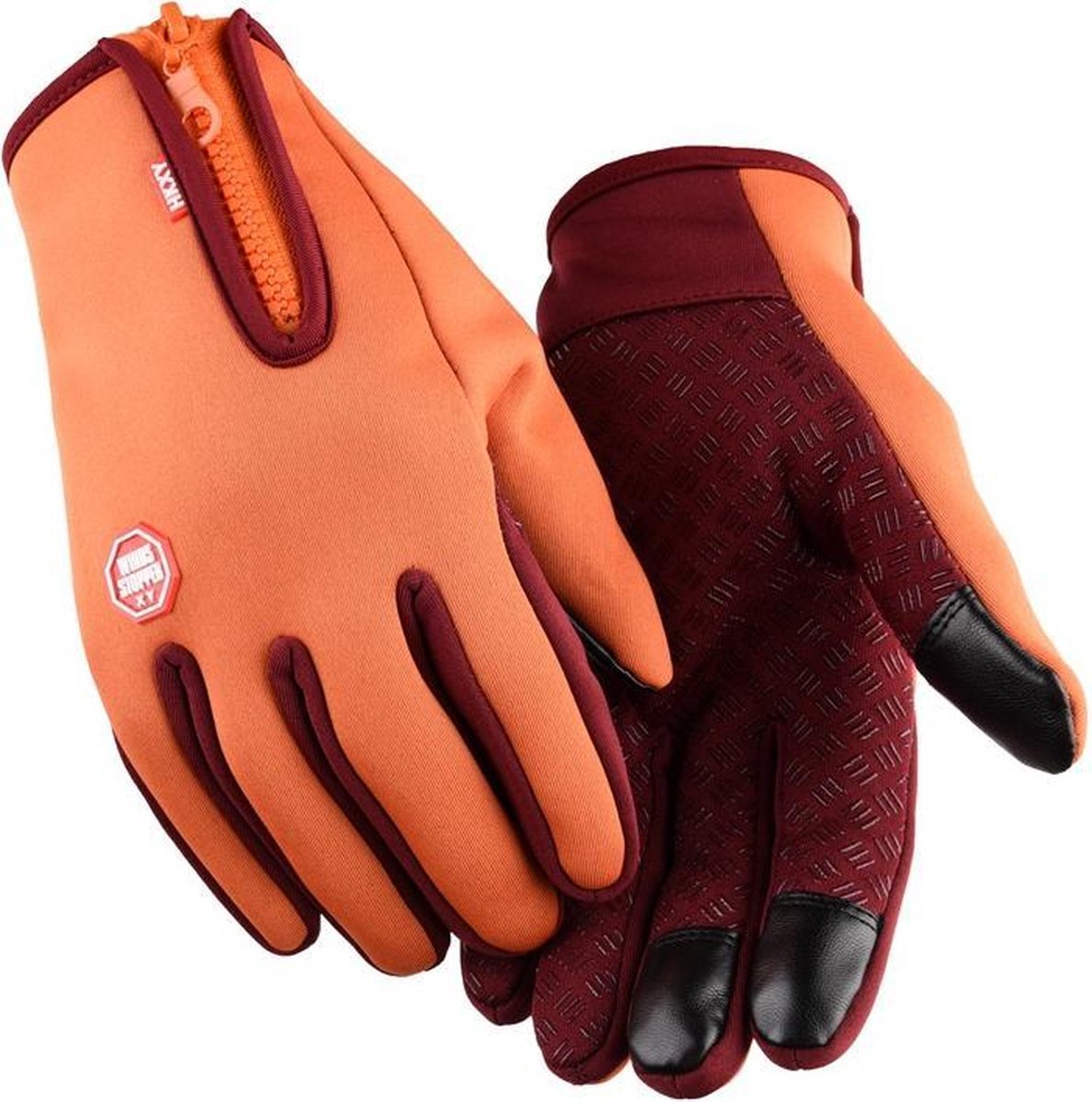 Waterdichte Touchscreen Handschoenen - Oranje S
