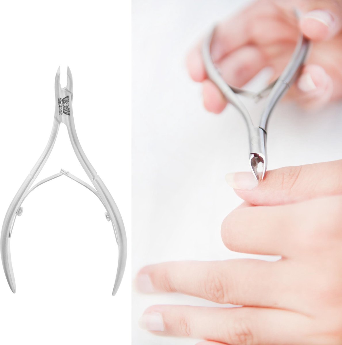 PROMO! BeautyTools INOX Cuticle/Vellentang Met Spitse Bek Voor Nagelriemen - Nagelriem knipper / Cuticle Remover (Voor Manicure) - 3 mm Rechte Bek (NN-0188)