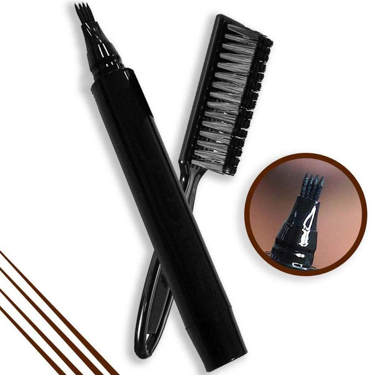 Baard pen bruin + INCLUSIEF BORSTEL - Baardpen - Beard pen - baardstift - baardborstel - baardpen bruin - baardgroei - beardkit - wenkbrauw stift - bruin