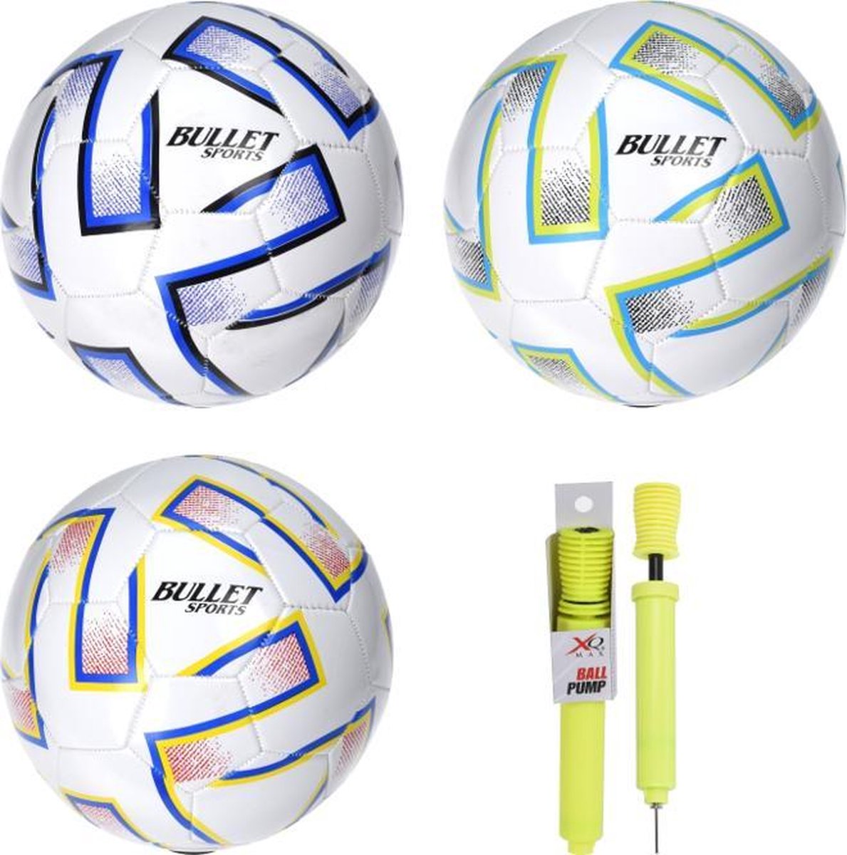EK voetbal 3 stuks + pomp + naald