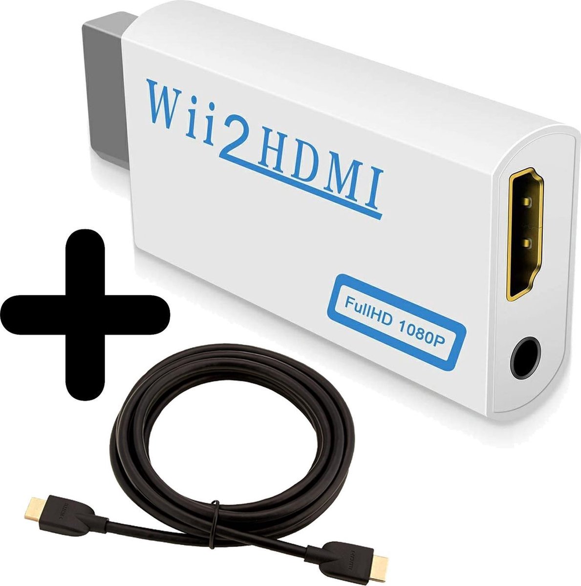 Wii naar HDMI Adapter Converter 1080p Full HD Kwaliteit Met HDMI Kabel