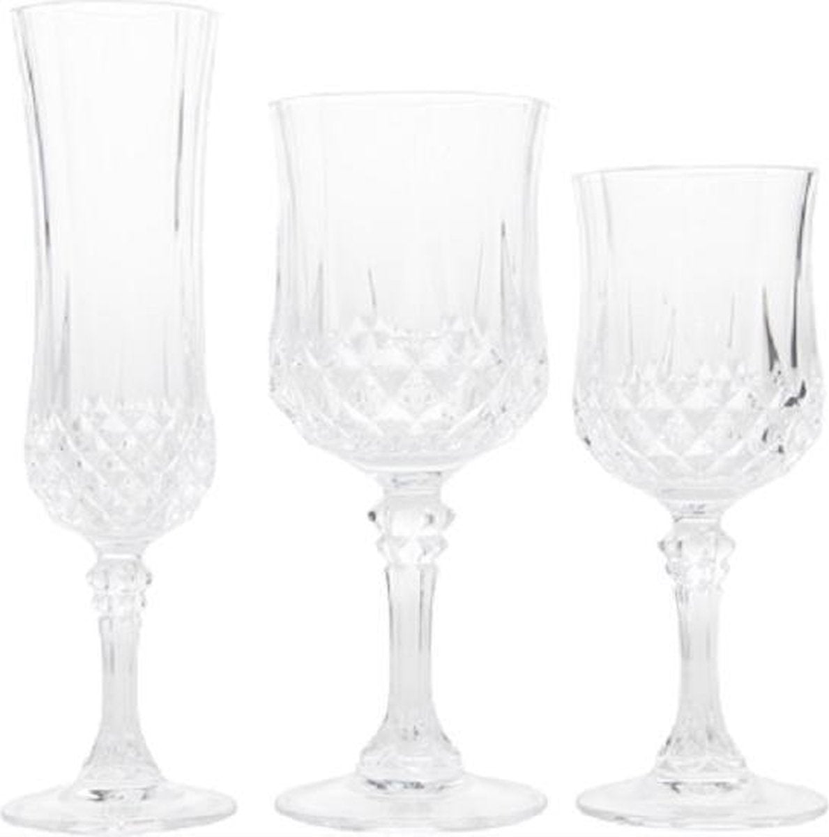 Longchamp - Glazenset - 6x Witte Wijn 6x Rode Wijn 6x Champagne - (set van 18)