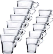 Theeglazen/koffieglazen set Caprice transparant 90/220 ml 12-delig