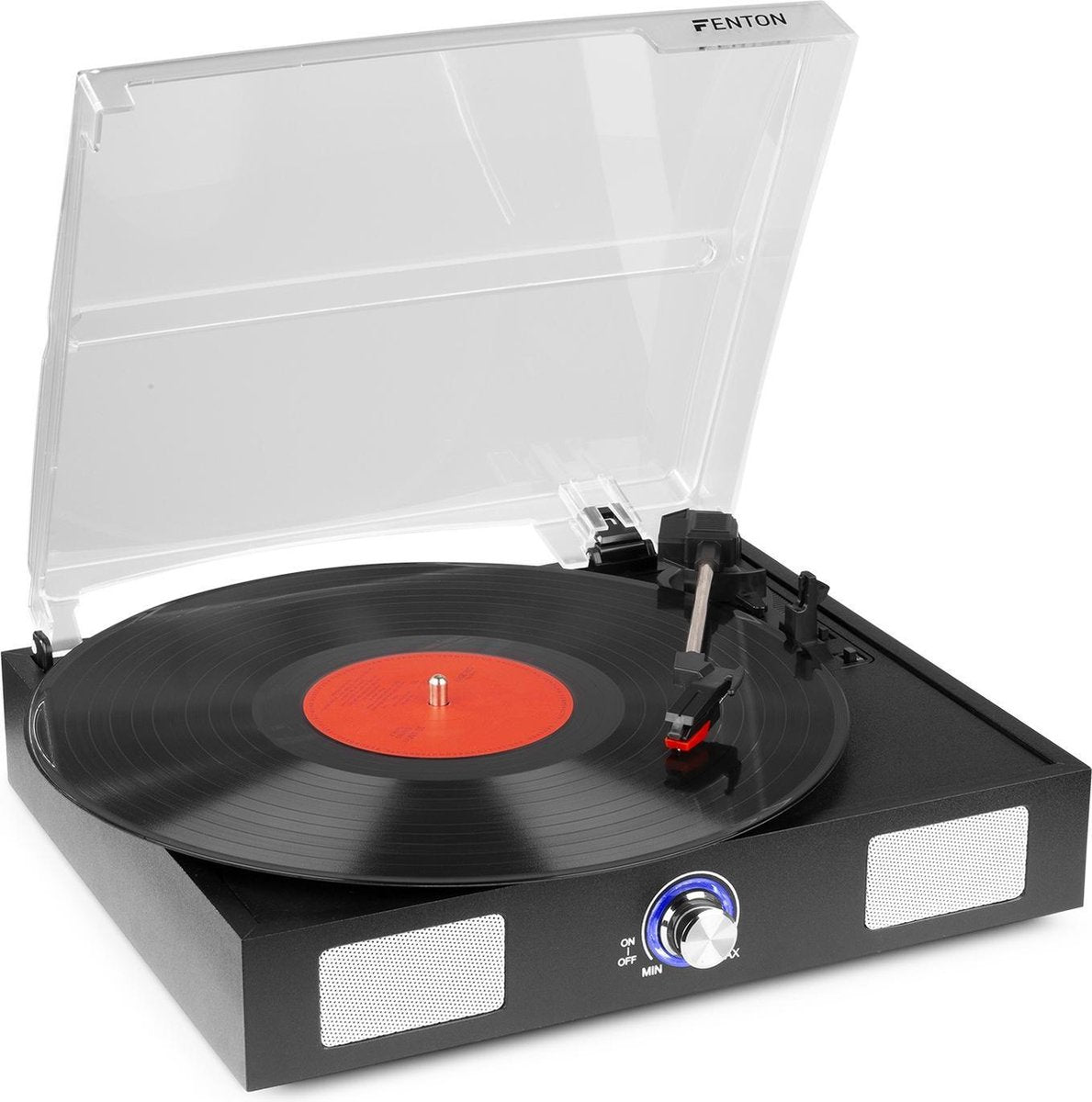 Platenspeler - Fenton RP108B - Platenspeler met ingebouwde speakers en automatische stop - Zwart