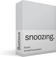Snoozing - Flanel - Kinderhoeslaken - Ledikant - 60x120 cm - Grijs