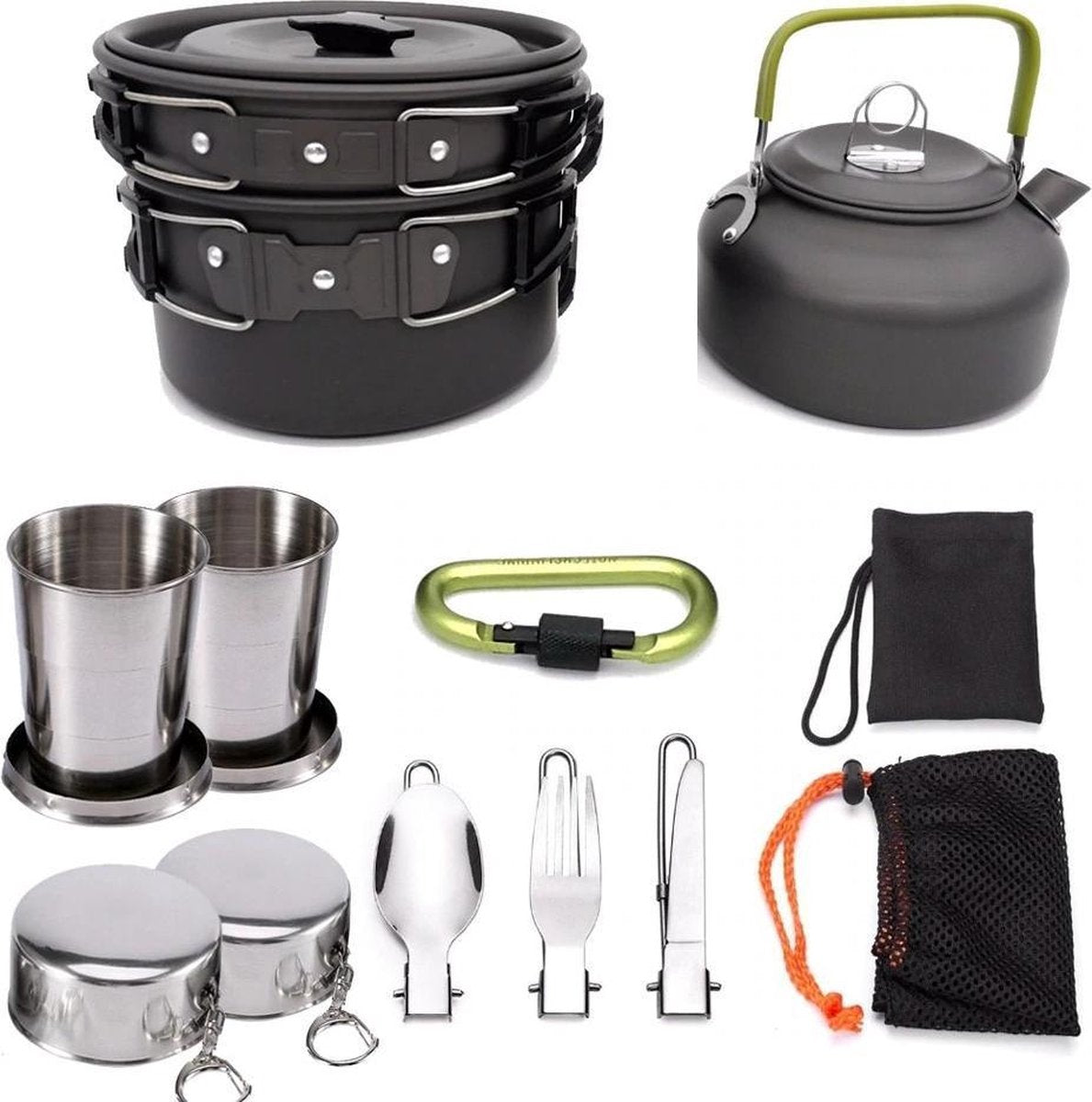 Pannenset - Vakantie - 5 delige Set - Camping Uitrusting - Kookgerei - Potten & Pannen