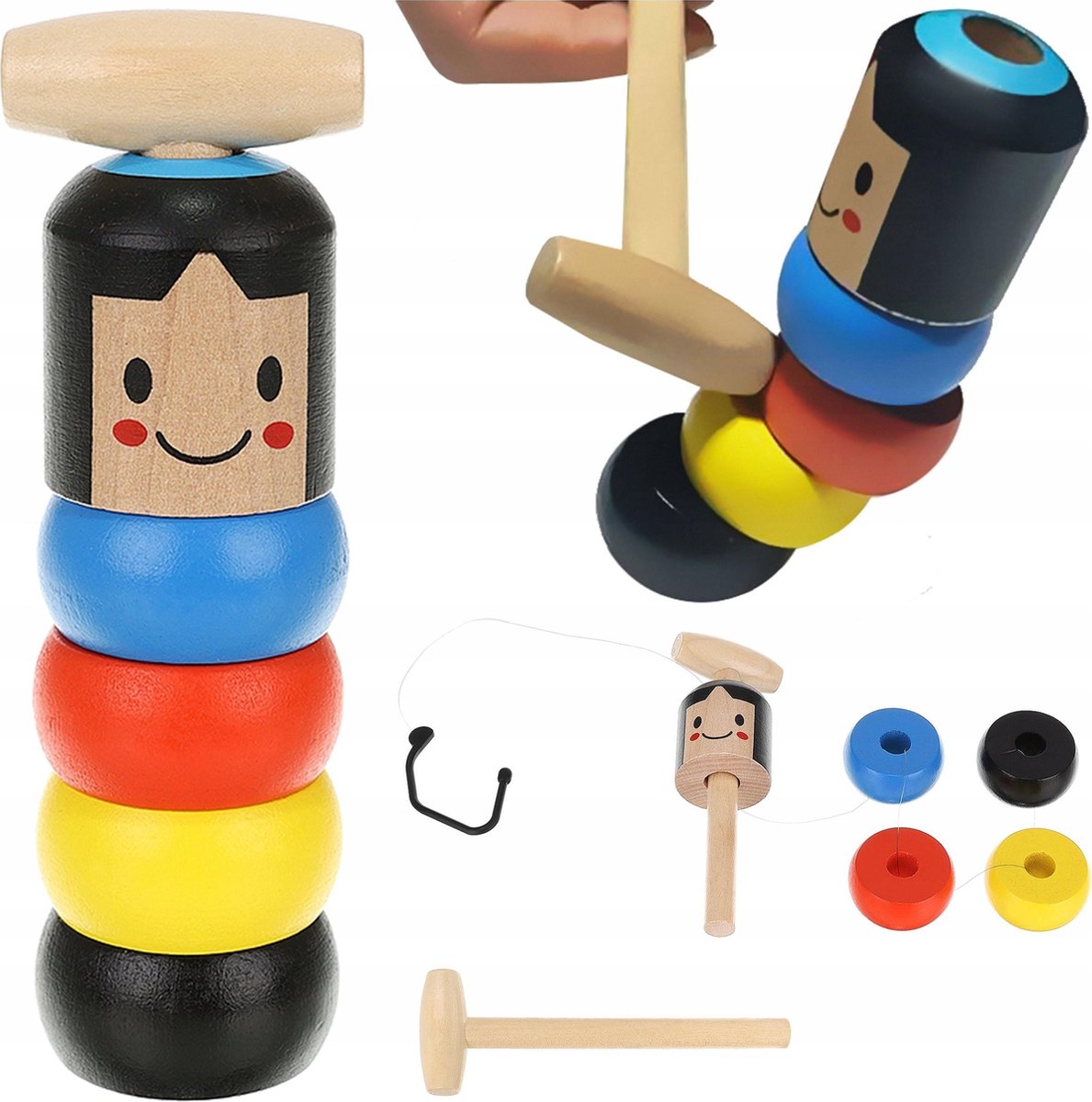 Kruzzel 9991 Houten magische man - Hout Speelgoed kinderen - Baby / Peuter jongens / meisjes
