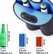 kwmobile 2-in-1 flessenkoeler - Koeltas voor flessen - Voor 500 ml flesjes bier en frisdrank - Koeler van geisoleerd neopreen in zwart / donkerblauw