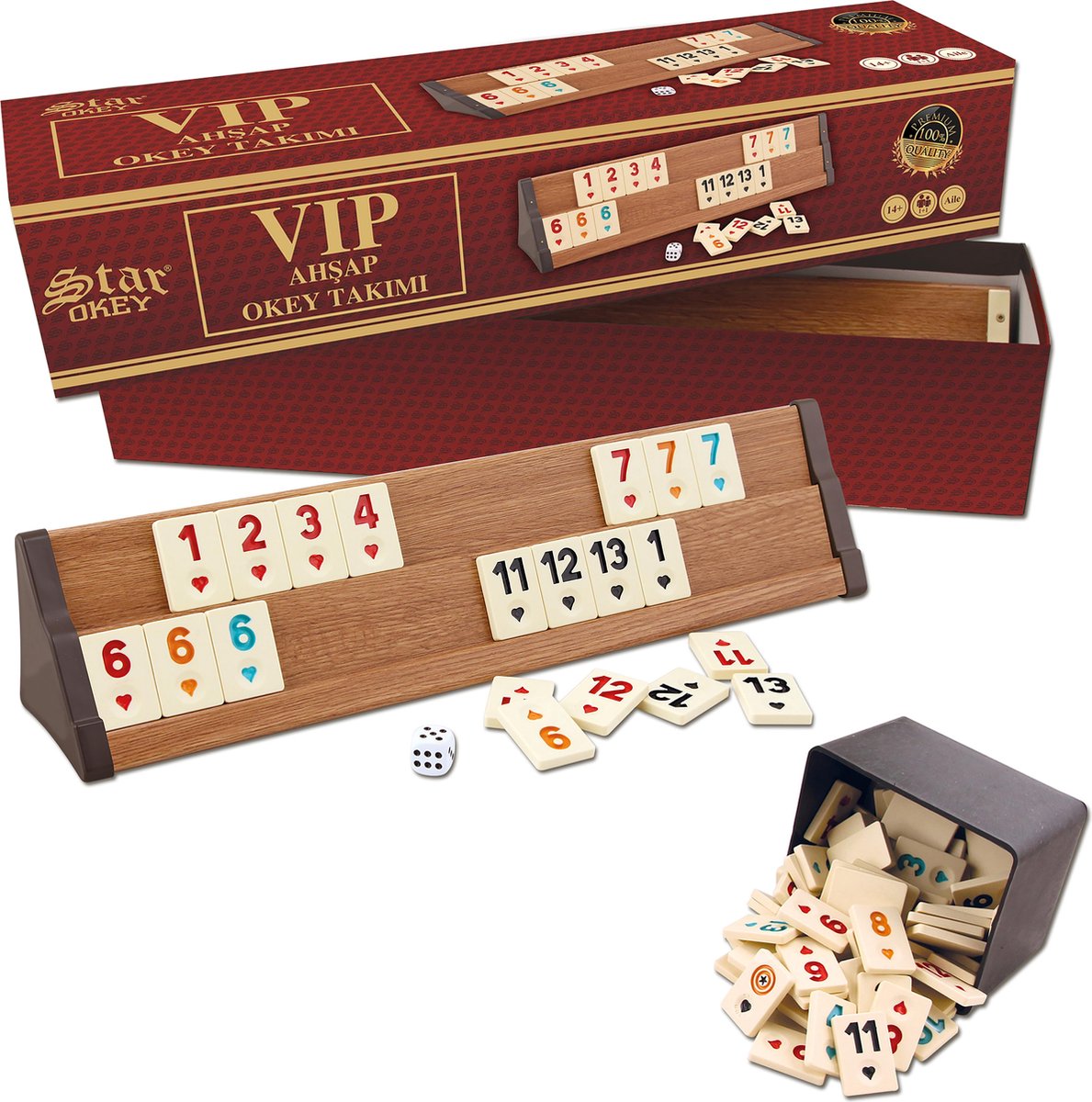Rummy - Okey - Hout - VIP - Bordspel - Rummi