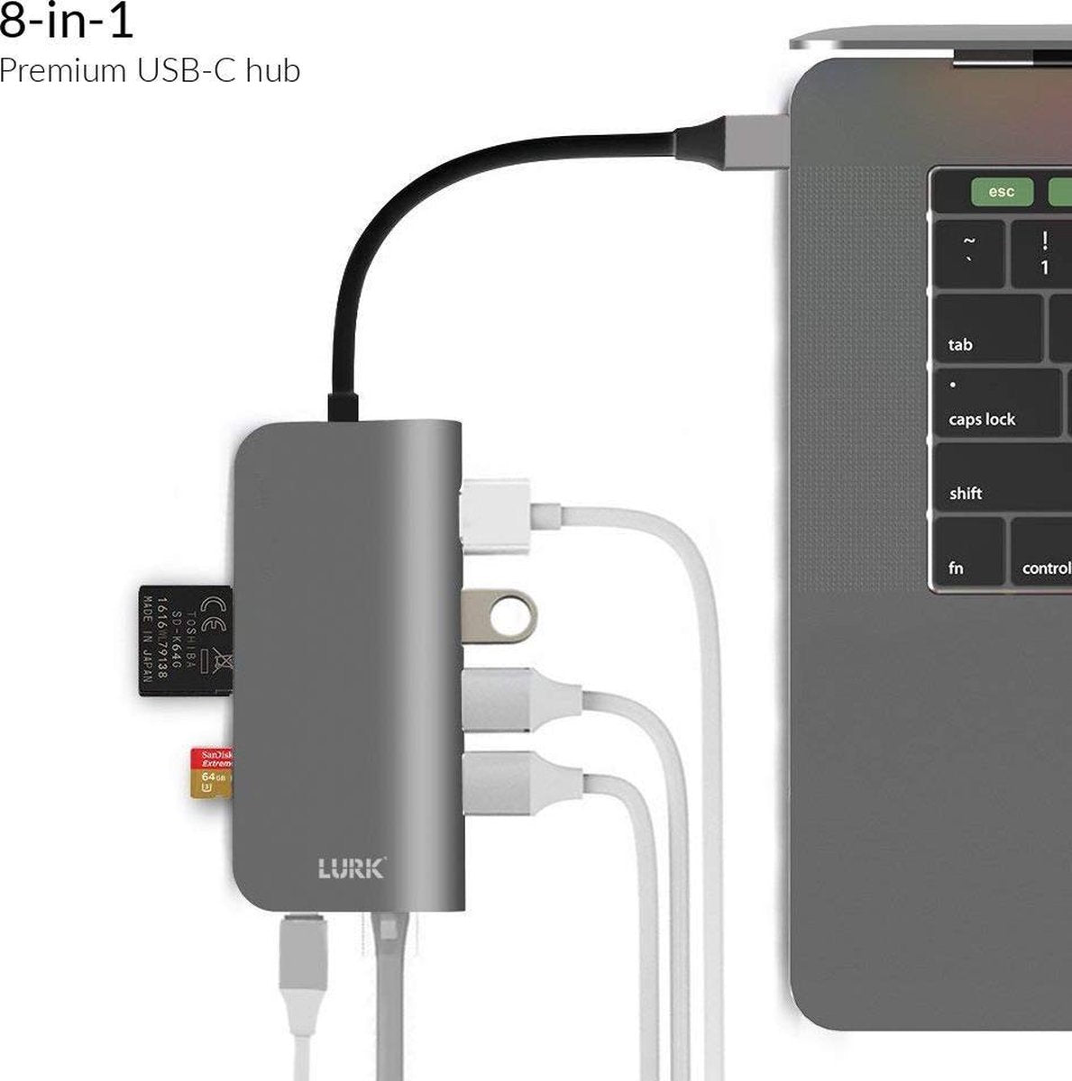 LURK® 8 in 1 USB-C Adapter PRO HUB 2.0 | HDMI 4K