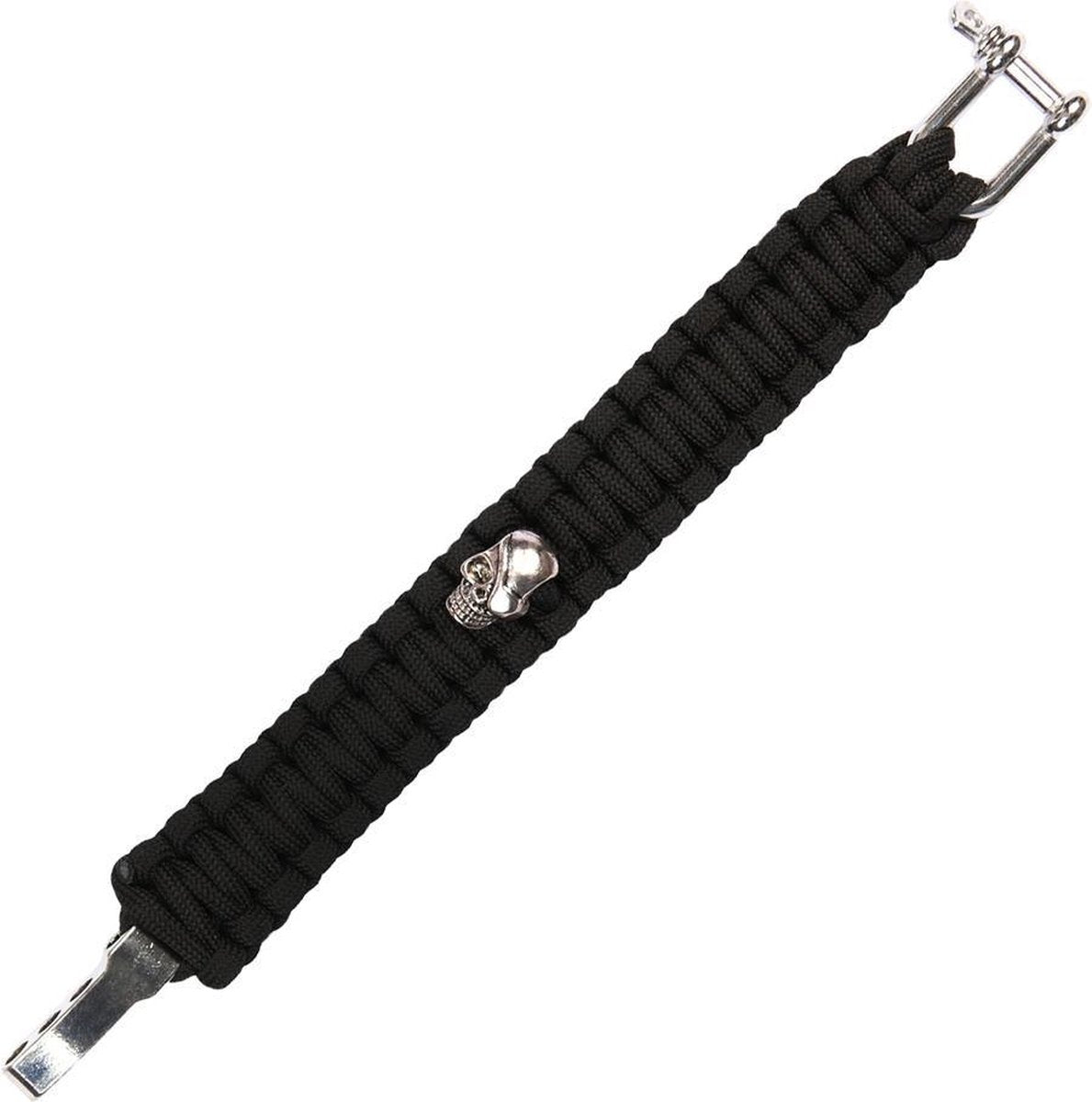 101inc Paracord Bracelet Skull 8inch zwart