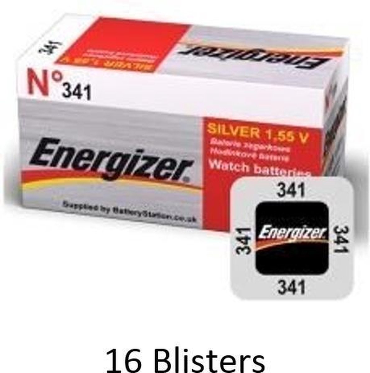 16 stuks (16 blisters a 1 stuk) Energizer Zilver Oxide Knoopcel 341 LD 1.55V