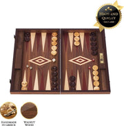Walnoothout Backgammon - Rode  inleg