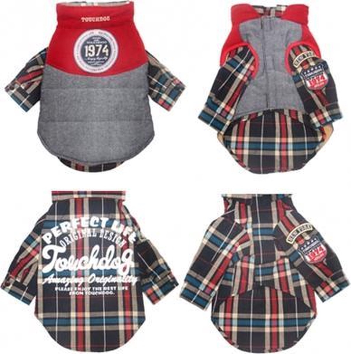 Touchdog coll. jacket red-blue size xl 40x56x36cm