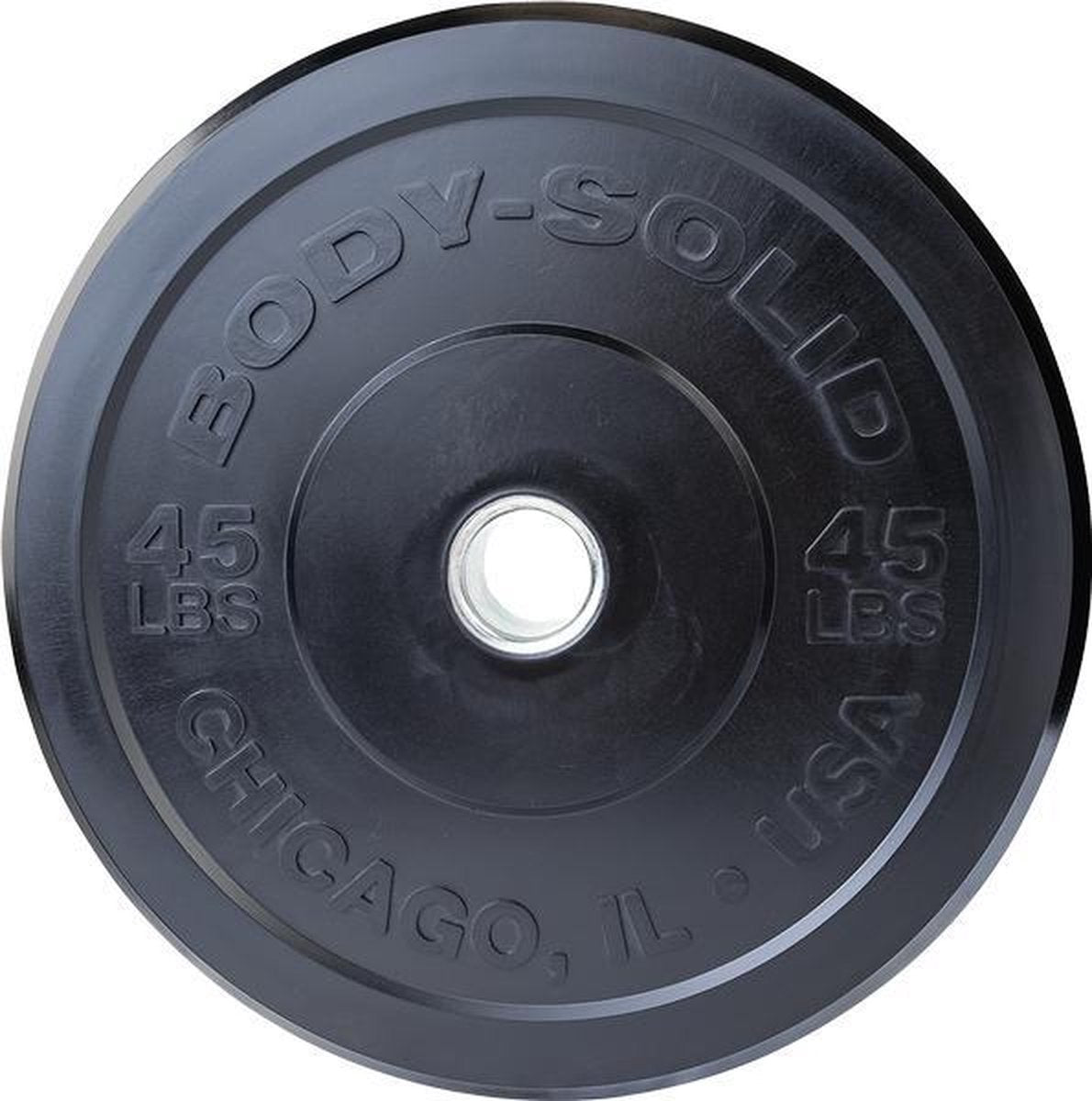 Chicago Extreme Zwarte Olympische Bumper Plates OBPXK - 25 kg - Zwart - 50mm