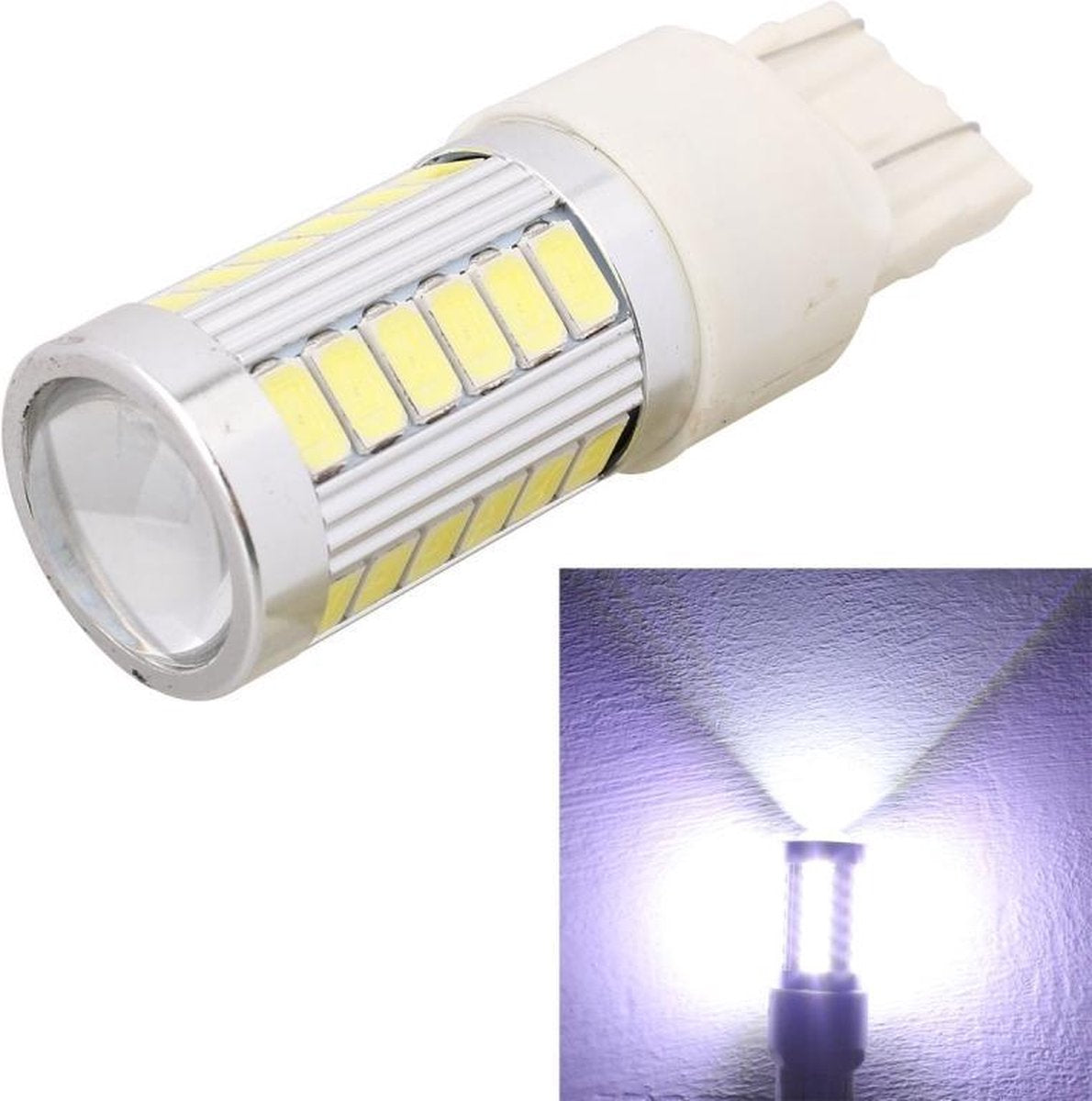 2 STUKS T20 / 7443 16.5W 990LM 6500K Wit licht 5630 SMD Dual Wire 33 LED autorem- / stuurlamp