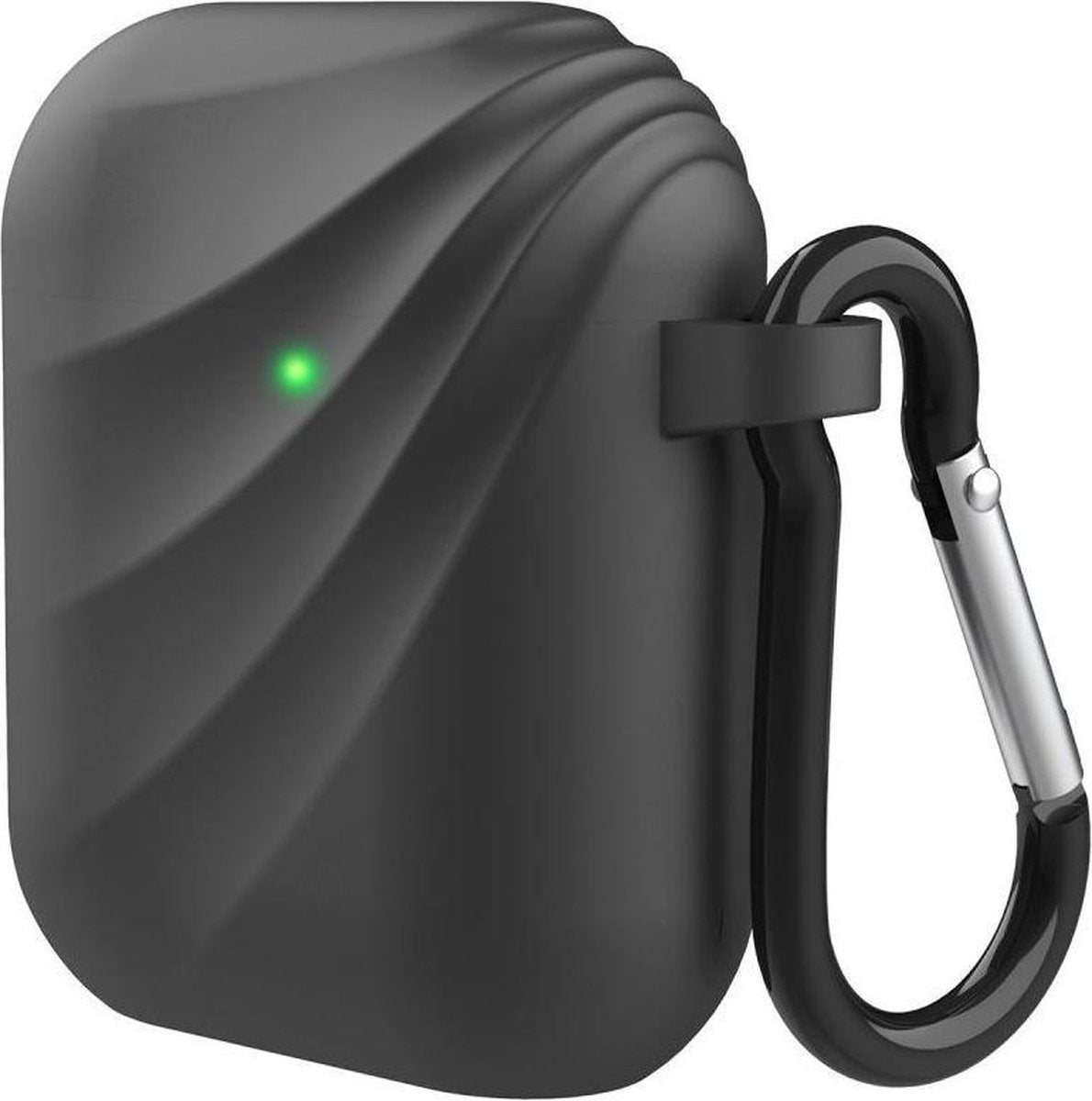 Apple Airpods Siliconen Hoesje met Haak Zwart