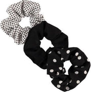 Sarlini Haarelastiek Scrunchies Dots Black and White | 3 stuks