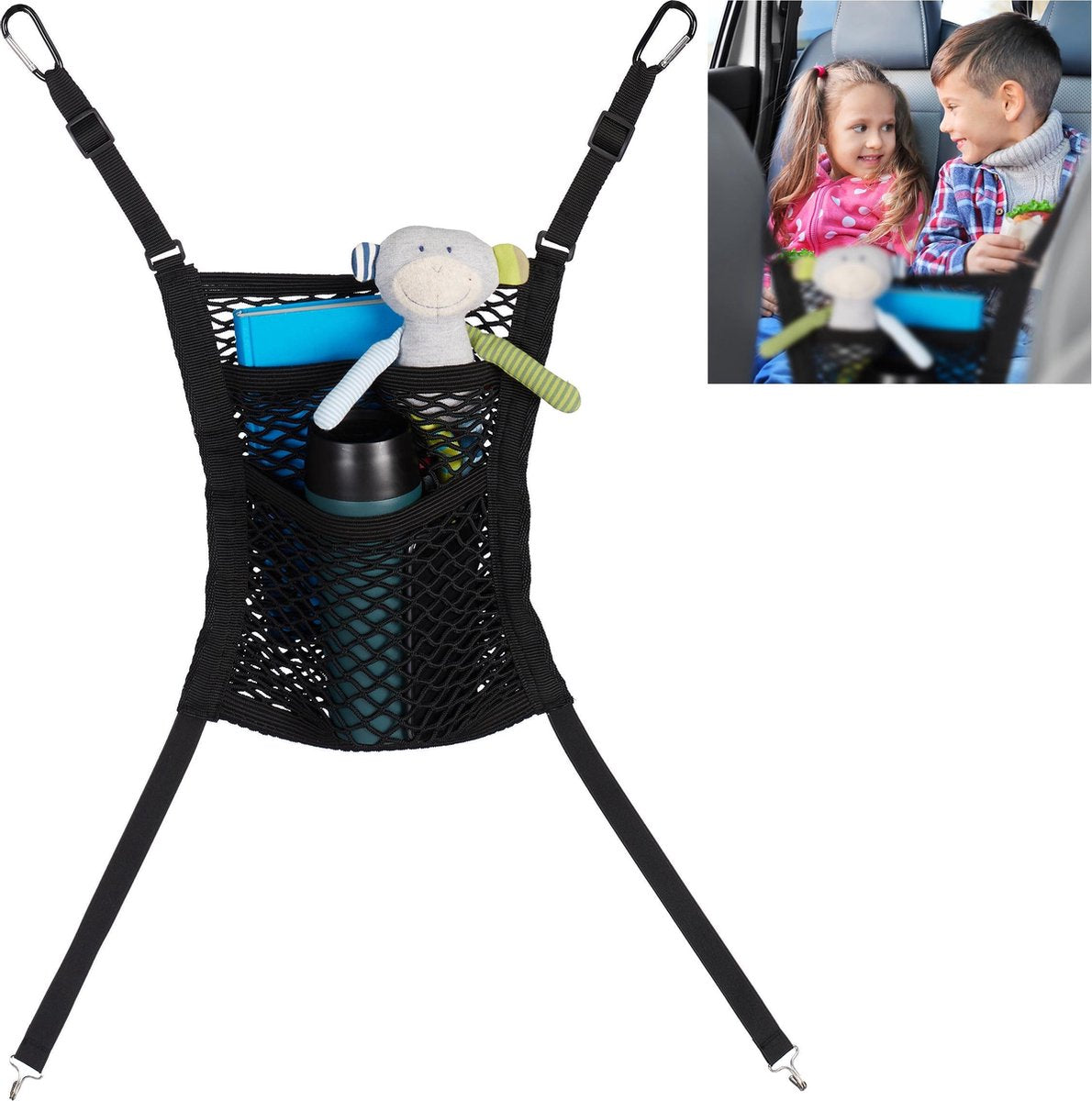 relaxdays auto organizer net - opbergnet auto - auto organiser - bagagenet - netje auto