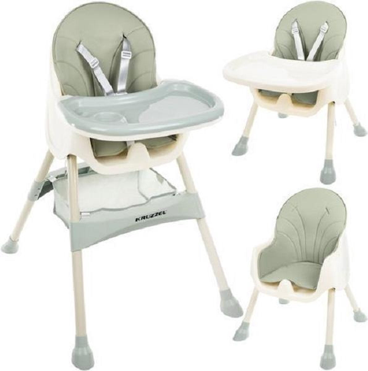 Kruzzel - Eetstoel - Kindereetstoel - Licht groen - 2-in 1