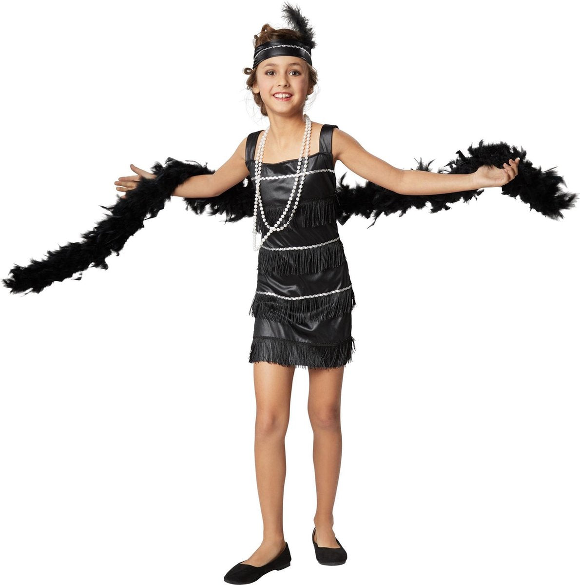 dressforfun - Charlston Queen 104 (3-4y)  - verkleedkleding kostuum halloween verkleden feestkleding carnavalskleding carnaval feestkledij partykleding - 301567