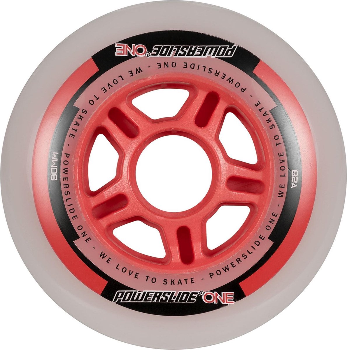 Powerslide Skatewielen One 90 Mm Rood Per 8 Stuks